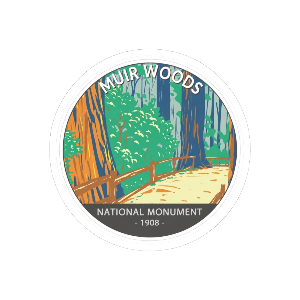 Muir Woods National Monument California Vintage Sticker | Tamsyn Muir - Official stickers merchandise