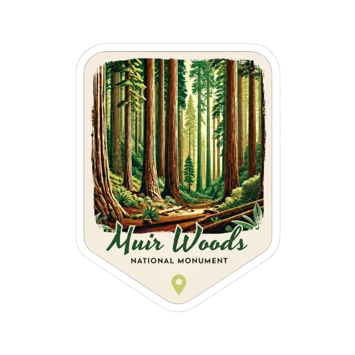 Muir Woods Sticker: Retro National Park Design, Durable Vinyl | Tamsyn Muir
